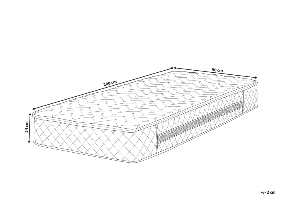 Lastenhuone<Beliani Pussijousitettu Patja Keskikova 90 X 200 Cm Glory