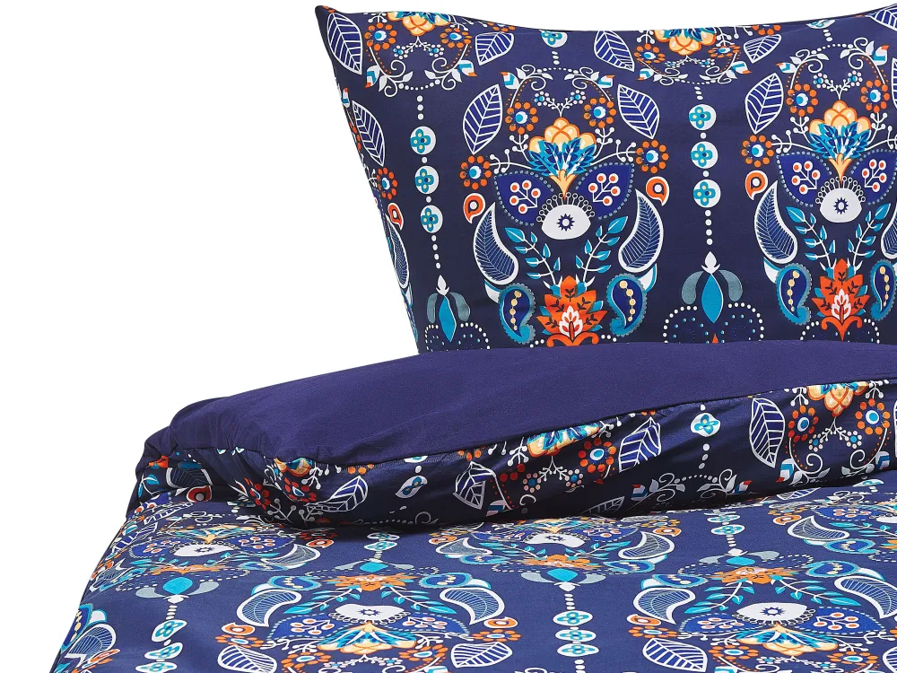 Lastenhuone<Beliani Pussilakanasetti Satiinipuuvilla Tummansininen 135 X 200 Cm Madrona