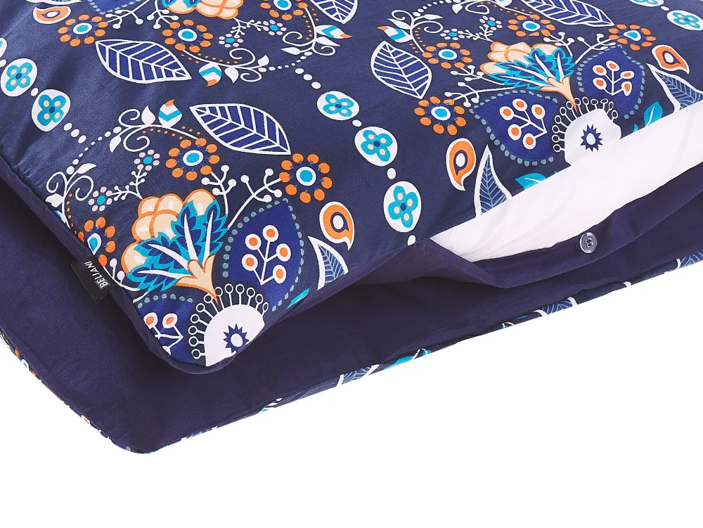 Lastenhuone<Beliani Pussilakanasetti Satiinipuuvilla Tummansininen 135 X 200 Cm Madrona