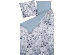 Tekstiilit<Beliani Pussilakanasetti Satiinipuuvilla Valkoinen/Sininen 155 X 220 Cm Ballard