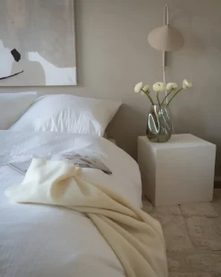 Tekstiilit<Beliani Pussilakanasetti Satiinipuuvillaa 240 X 220 Cm Valkoinen Avondale