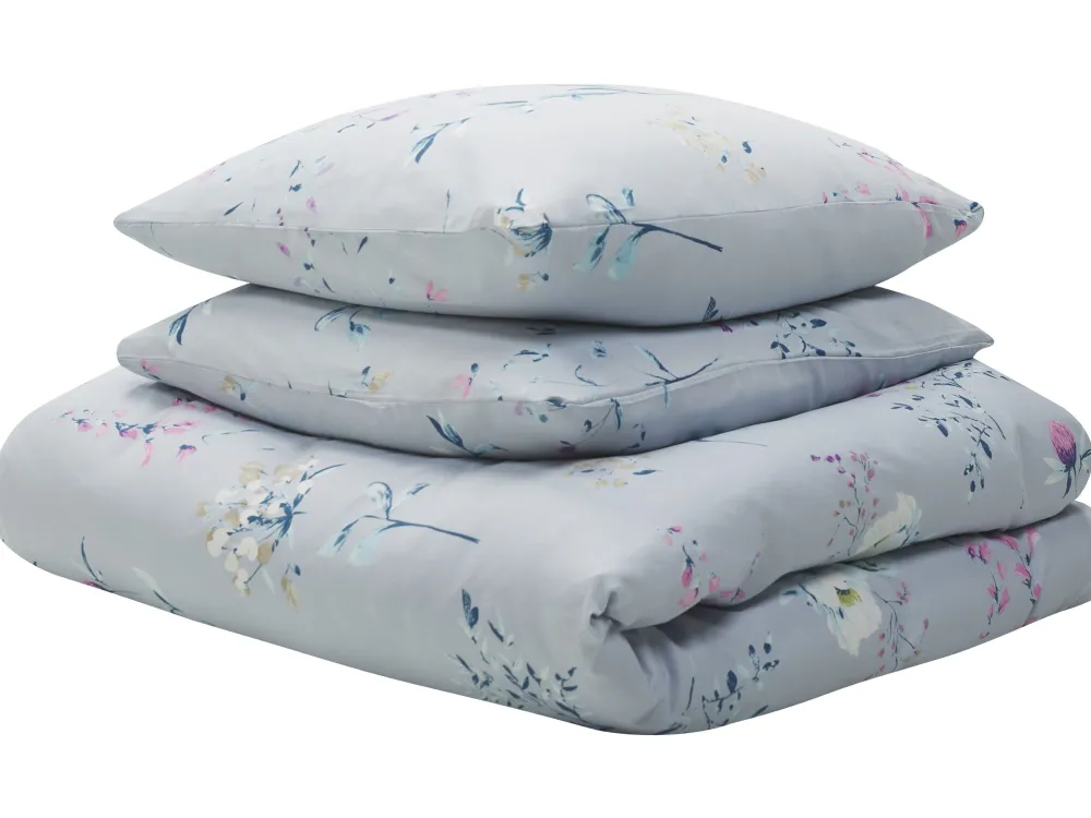 Lastenhuone<Beliani Pussilakanasetti Satiinipuuvilla Vaaleansininen 135 X 200 Evergreen