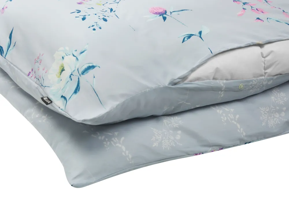 Lastenhuone<Beliani Pussilakanasetti Satiinipuuvilla Vaaleansininen 135 X 200 Evergreen