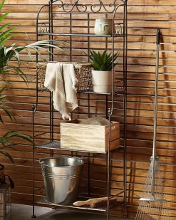 Outlet Beliani Puutarhahylly Musta Metalli Isernia