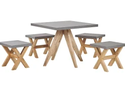 Ulkokalusteet<Beliani Puutarhakalustesetti Harmaa Betoniefektilla Olbia