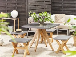 Ulkokalusteet<Beliani Puutarhakalustesetti Harmaa Betoniefektilla Olbia