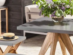 Ulkokalusteet<Beliani Puutarhakalustesetti Harmaa Betoniefektilla Olbia