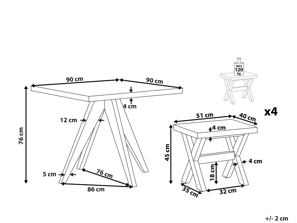 Ulkokalusteet<Beliani Puutarhakalustesetti Harmaa Betoniefektilla Olbia