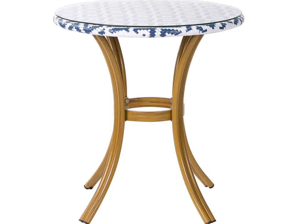 Clearance Beliani Puutarhakalustesetti 4-Istuttava Sinivalkoinen Rifreddo