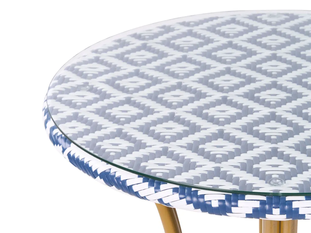 Clearance Beliani Puutarhakalustesetti 4-Istuttava Sinivalkoinen Rifreddo