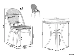 Clearance Beliani Puutarhakalustesetti 4-Istuttava Sinivalkoinen Rifreddo