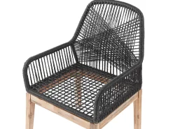 Online Beliani Puutarhakalustesetti 4-Istuttava 90 Cm Poydalla Musta/Harmaa Olbia