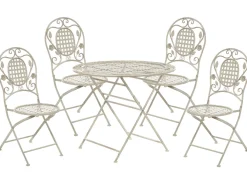 Ulkokalusteet<Beliani Puutarhakalustesetti Metallinen Luonnonvalkoinen Bivio