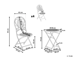 Ulkokalusteet<Beliani Puutarhakalustesetti Metallinen Luonnonvalkoinen Bivio