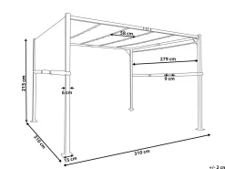Outlet Beliani Puutarhakatos Led-Valot Beige 310 X 215 Cm Parga