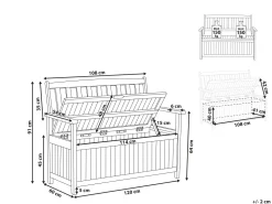 Ulkokalusteet<Beliani Puutarhapenkki Akasiapuu Säilytystila Punainen 120 Cm Sovana