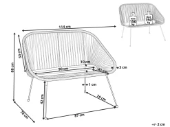 Hot Beliani Puutarhapenkki Polyrottinki Musta 114 Cm Acapulco