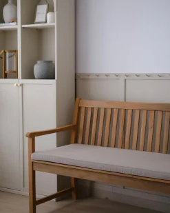 Discount Beliani Puutarhapenkki Sertifioitu Akaasia Vaalea Puu/Ruskeanharmaa 160 Cm Vivara