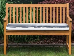 Fashion Beliani Puutarhapenkki Ymparistoa Saastavaa Akasia-Puuta 120 Cm Tummansinisella Pehmusteella Vivara