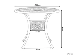 Clearance Beliani Puutarhapoyta 90 Cm Valkoinen Ancona