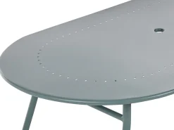 Ulkokalusteet<Beliani Puutarhapoyta 160 X 90 Cm Metallinen Vaaleansininen Calvi