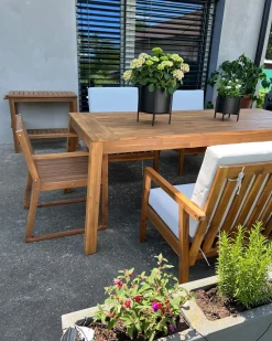 Outlet Beliani Puutarhapoyta Akaasia Vaalea Puu 210 X 90 Cm Livorno