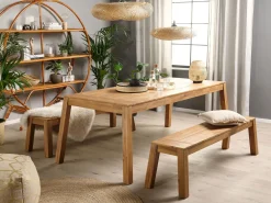 Outlet Beliani Puutarhapoyta Akaasia Vaalea Puu 210 X 90 Cm Livorno