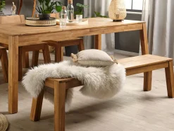 Outlet Beliani Puutarhapoyta Akaasia Vaalea Puu 210 X 90 Cm Livorno