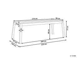 Outlet Beliani Puutarhapoyta Akaasia Vaalea Puu 210 X 90 Cm Livorno
