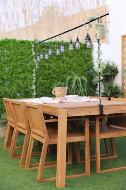 Outlet Beliani Puutarhapoyta Akaasia Vaalea Puu 210 X 90 Cm Livorno