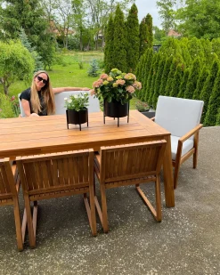 Outlet Beliani Puutarhapoyta Akaasia Vaalea Puu 210 X 90 Cm Livorno