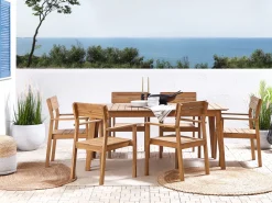 Discount Beliani Puutarhapoyta Akaasia Vaalea Puu 180 X 90 Cm Fornelli