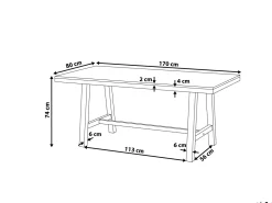 Pöydät<Beliani Puutarhapoyta Akaasia Vaalea Puu/Valkoinen 170 X 80 Cm Scania
