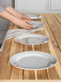 Pöydät<Beliani Puutarhapoyta Akaasia Vaalea Puu/Valkoinen 170 X 80 Cm Scania