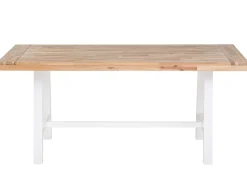 Pöydät<Beliani Puutarhapoyta Akaasia Vaalea Puu/Valkoinen 170 X 80 Cm Scania