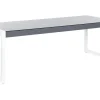 Pöydät<Beliani Puutarhapoyta Alumiini Harmaa/Valkoinen 210 X 90 Cm Bacoli