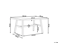 Pöydät<Beliani Puutarhapoyta Alumiini Musta 150 X 90 Cm Canetto