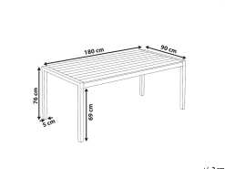 Pöydät<Beliani Puutarhapoyta Alumiini Musta 180 X 90 Cm Vernio