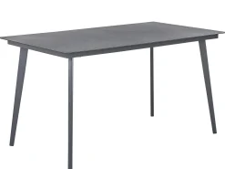 Outlet Beliani Puutarhapoyta Alumiini Tummanharmaa 140 X 80 Cm Mileto