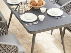 Outlet Beliani Puutarhapoyta Alumiini Tummanharmaa 140 X 80 Cm Lipari