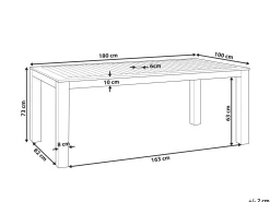 Pöydät<Beliani Puutarhapoyta Eukalyptus Tumma Puu 180 X 100 Cm Tuscania