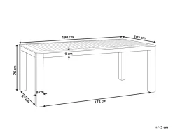 Clearance Beliani Puutarhapoyta Eukalyptus Vaalea Puu 190 X 105 Cm Monsano