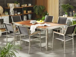 Pöydät<Beliani Puutarhapoyta Eukalyptuspuu Vaalea Puu 180 X 90 Cm Grosseto