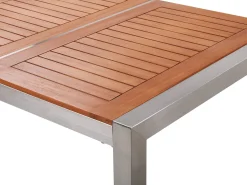 Pöydät<Beliani Puutarhapoyta Eukalyptuspuu Vaalea Puu 180 X 90 Cm Grosseto