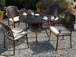 Clearance Beliani Puutarhapoyta Grillilla Alumiini Tummanruskea O 105 Cm Manfria