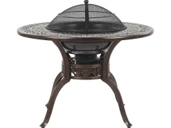 Clearance Beliani Puutarhapoyta Grillilla Alumiini Tummanruskea O 105 Cm Manfria