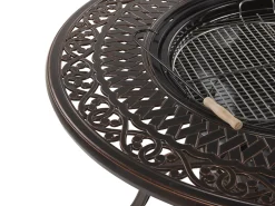 Clearance Beliani Puutarhapoyta Grillilla Alumiini Tummanruskea O 105 Cm Manfria