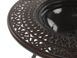 Clearance Beliani Puutarhapoyta Grillilla Alumiini Tummanruskea O 105 Cm Manfria