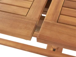 Pöydät<Beliani Puutarhapoyta Jatkettava Akaasia Vaalea Puu 160/220 X 90 Cm Java