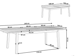 Ulkokalusteet<Beliani Puutarhapoyta Jatkettava Akaasia Vaalea Puu 180/240 X 100 Cm Cesana